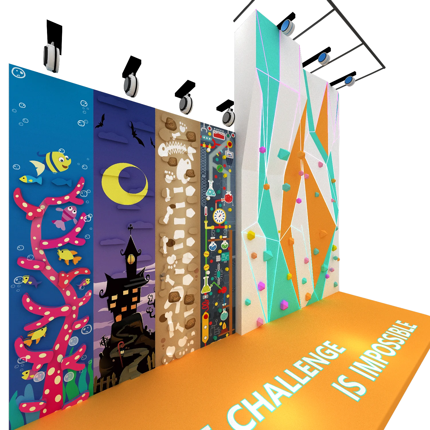 

Индивидуальная детская стена для скалолазания с мультяшной росписью, стена из стекловолокна, альпинистская стена с 5 диффузиалами, костюм для взрослых