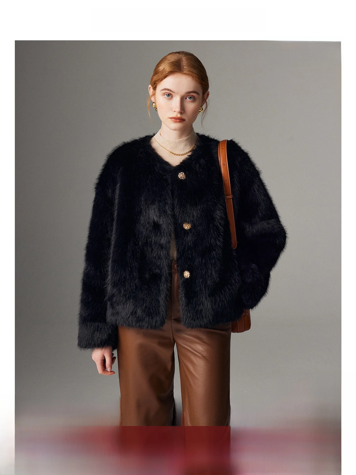 

Женская осенне-зимняя куртка из искусственного меха и кожи, корейская версия, длинная, новая коллекция