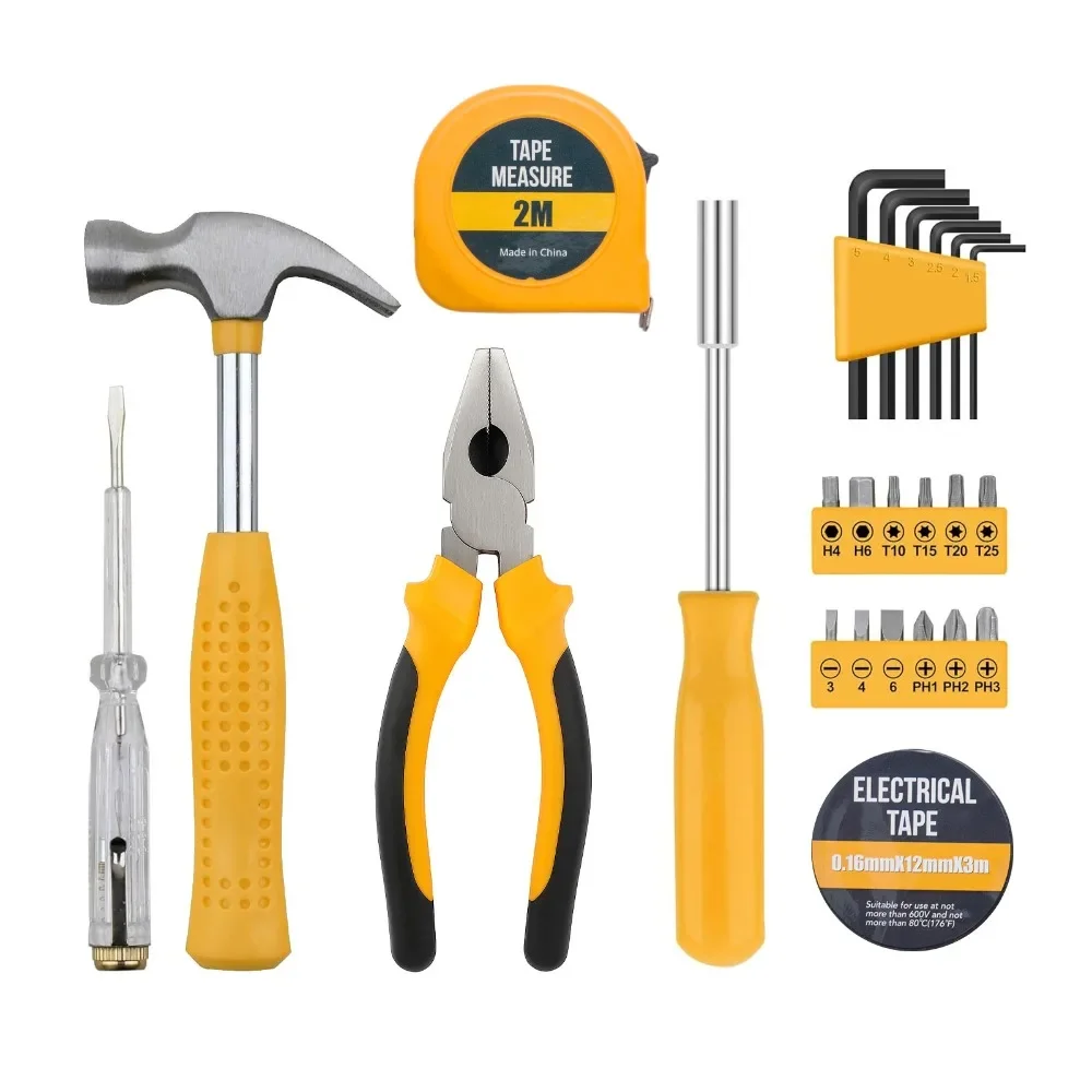 Home and Garage Hand Tool Kit for Everyday Repair Tasks 13/24 Pieces Included Covers Everyday Fastening Needs User-Friendly
