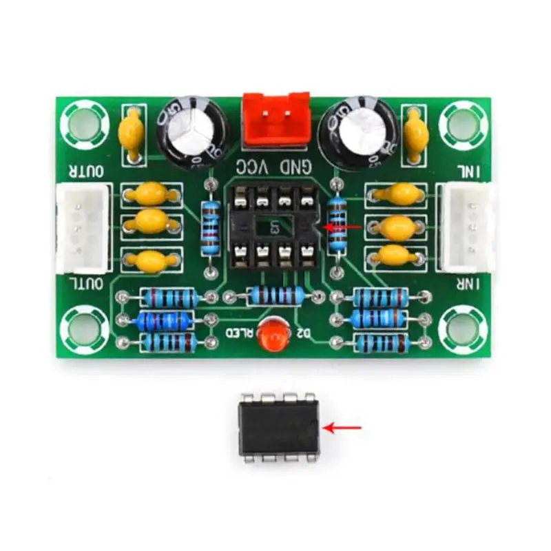 Mini Preamp Op Amp Module Amplifier Dual Channel NE5532 Preamplifier Tone Board 5 Times Wide Voltage 12-30V G10-004