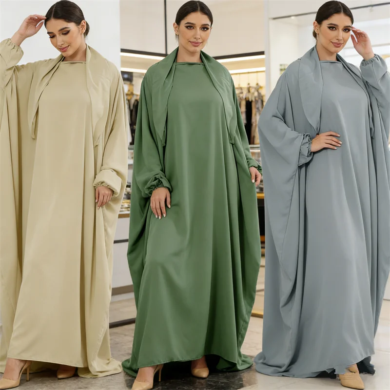 

Eid Djellaba Ramadan Muslim Khimar Abaya Women Dress Turkey Kaftan Arab Robe Prayer Garment Islam Clothing Gown Jalabiya Caftan