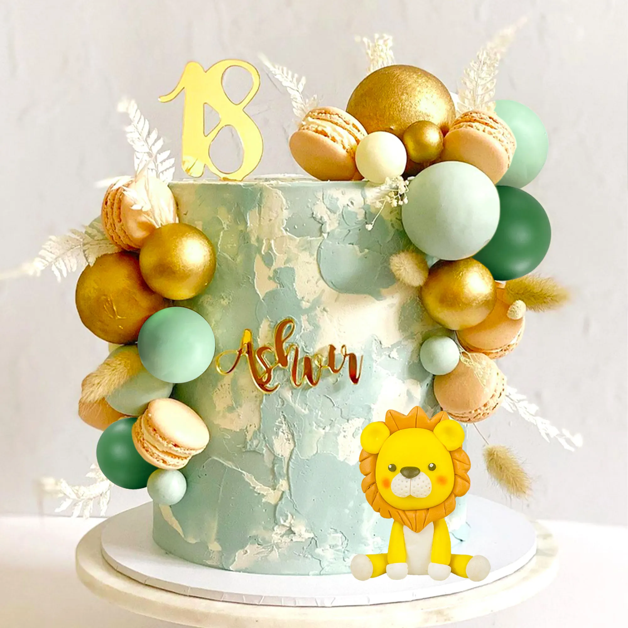 LaVenty Löwe-Kuchenaufsatz, Löwe-Geburtstagsdekoration, Safari-Tier-Kuchenaufsatz, Safari-Kuchenaufsatz, Wild One-Kuchenaufsatz – Detail 5
