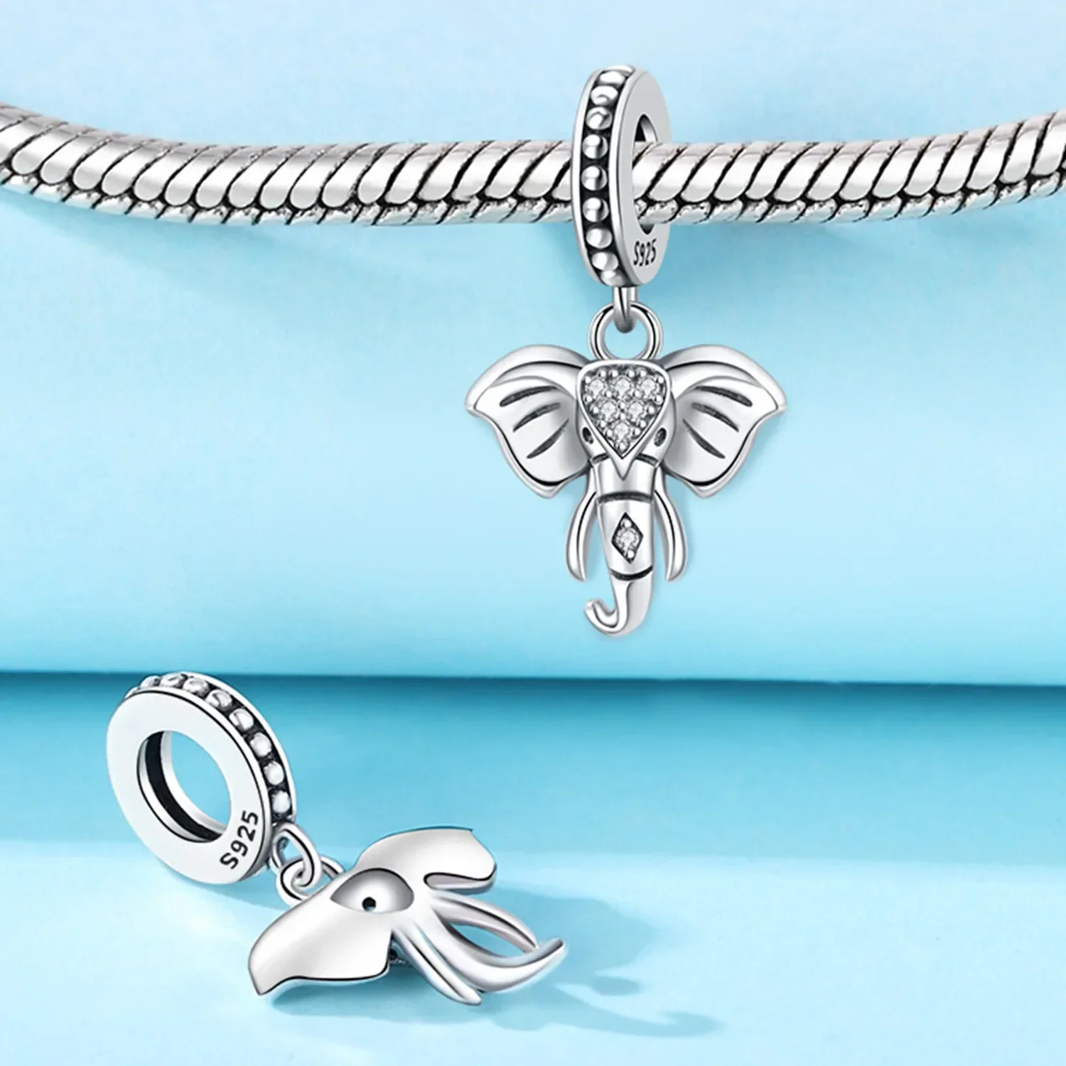 925 Sterling Silver Elephant Dragonfly Deep Sea Fish Charm Women Diy Beads Original fit Pandora Bracelet Jewelry Making Gift