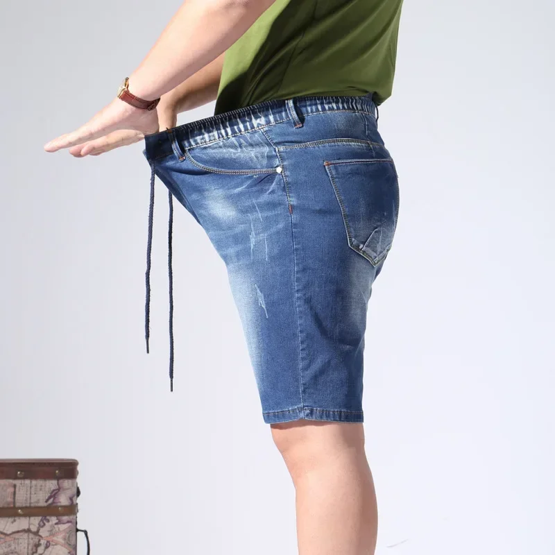 Denim Shorts Mens 9XL 8XL 7XL Plus Size Half Trousers Loose 170KG Oversized Male 150KG Stretched Thin Summer Elastic Jeans