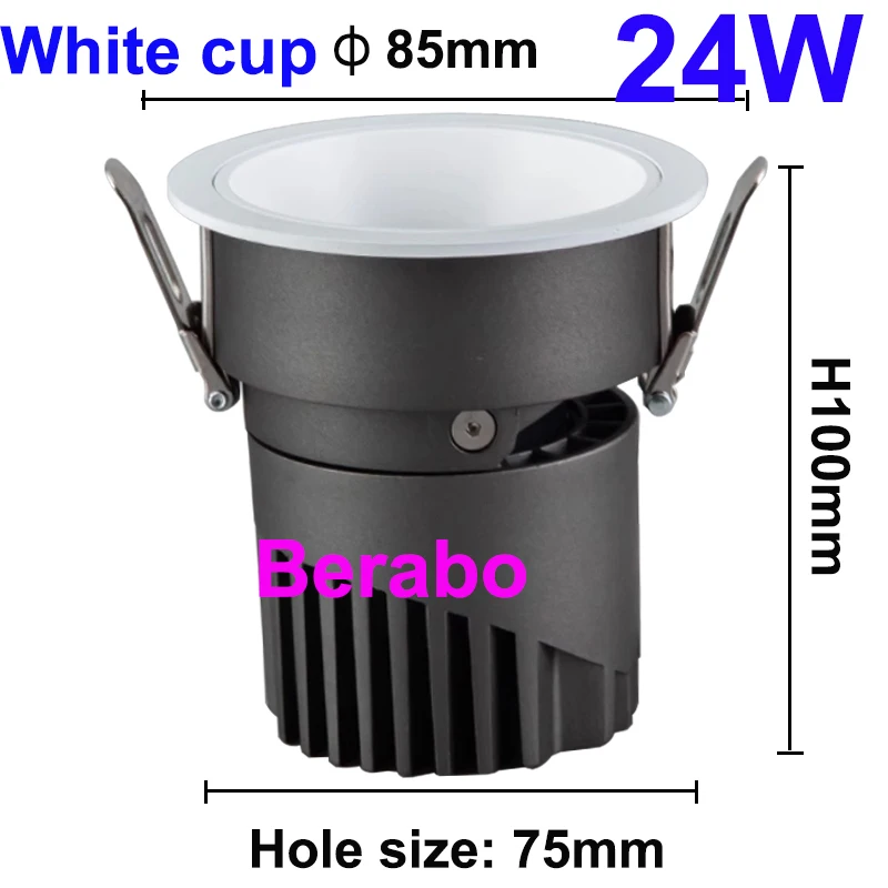 Superhelle Einbau-LED-Downlights COB Dimmbar 12W 18W 24W LED-Deckenleuchte 110V 220V für Innenräume Neues Design Blendfreie Spot-Leuchten