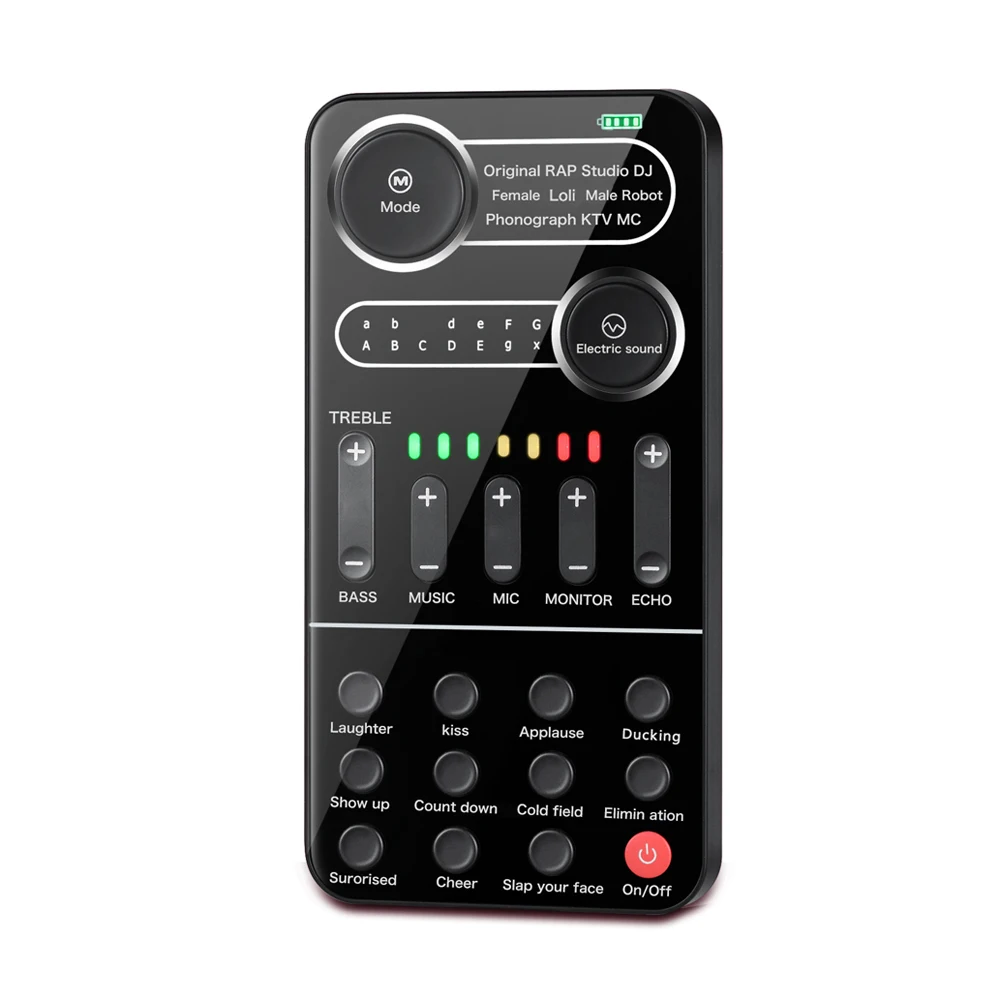 

Voice Changer Portable External Live Sound Card Set with 9 Sound Effects Colorful Light Mini Live Broadcast Microphone Sound Eff