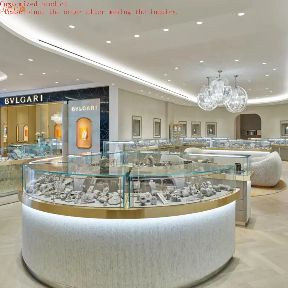

Custom High End Luxury Jewelry Showcase Display Jewelry Store Furniture Interior Design Jewelry Kiosks for Mall