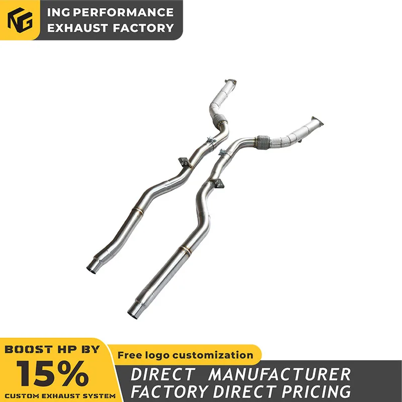 

ING SS304 for Audi A6 C6 Downpipe Quattro 3.0T Catalytic Header System Nozzler Engine Exhaust Performance System