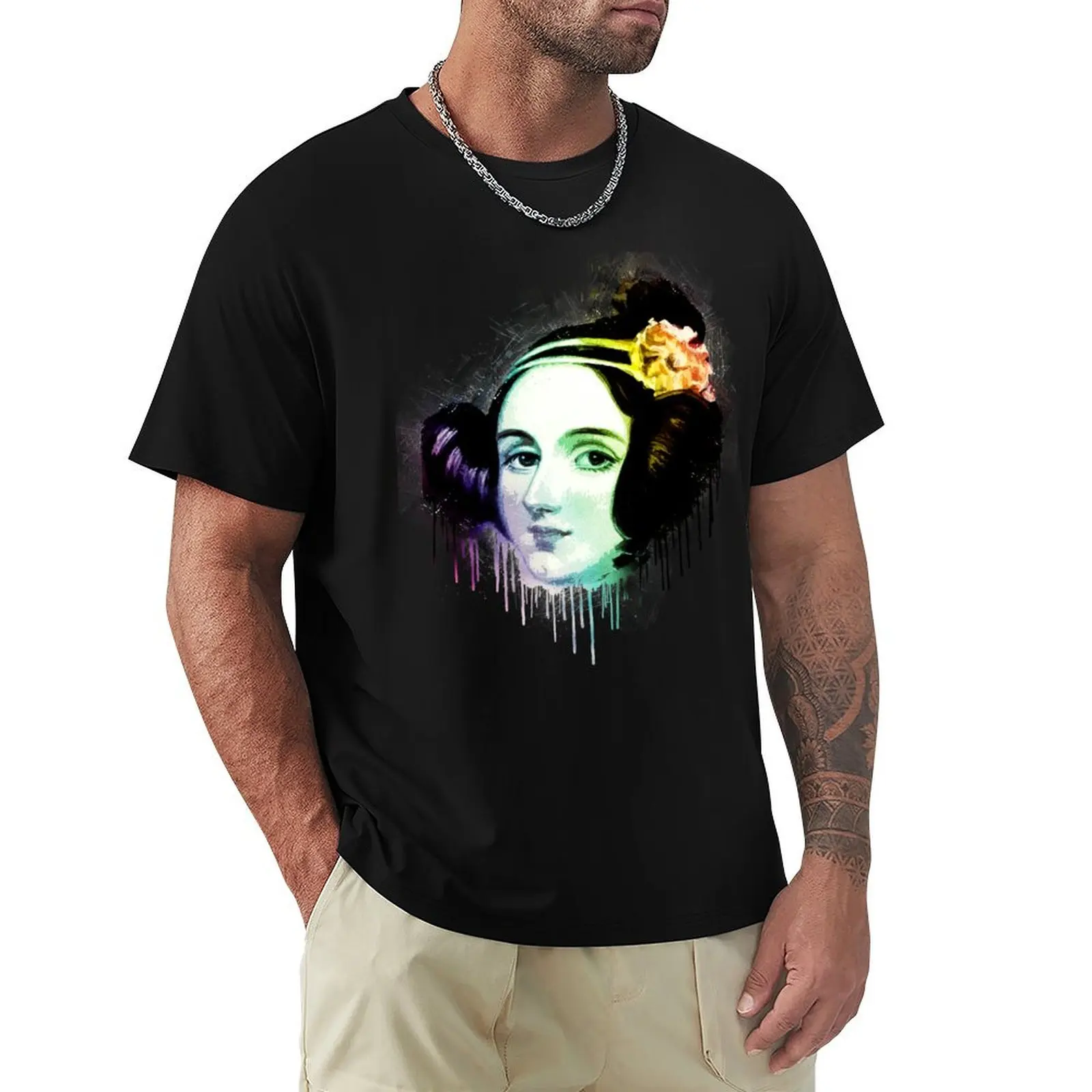 

Ada Lovelace Urban Grunge Painting Rainbow Spectrum T-Shirt graphic shirts tees vintage for a boy Short sleeve tee men