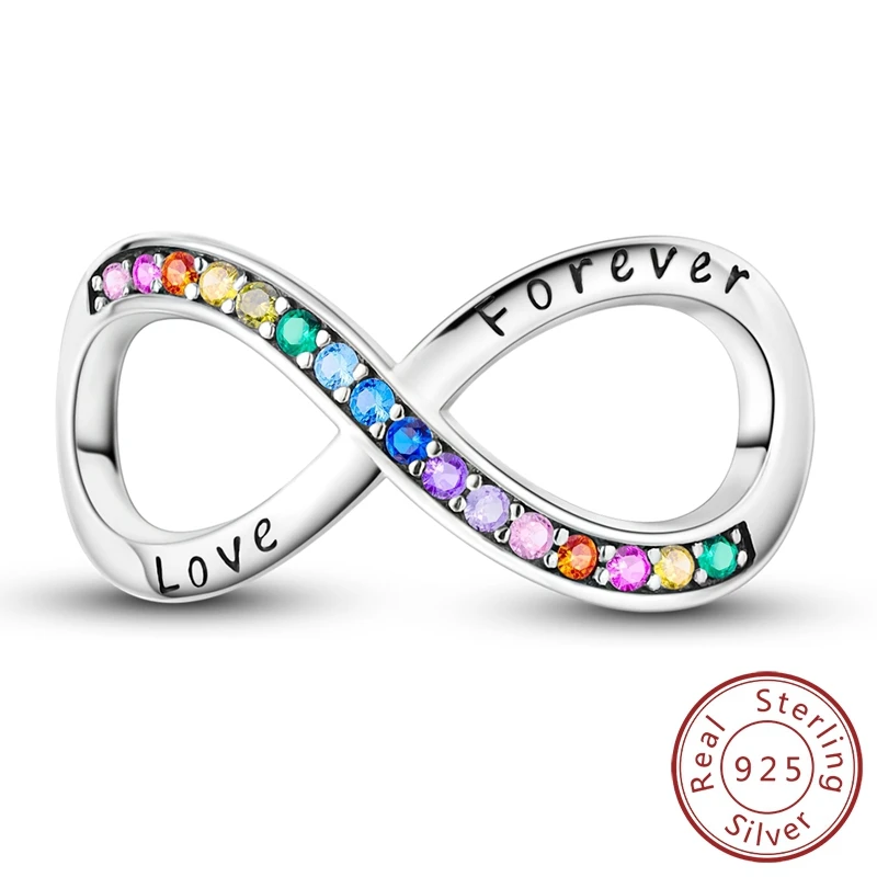 

925 Sterling Silver Love Forever Eternal Charms Pendant Jewelry Fit Original 925 Bracelet For Women DIY Gift Party