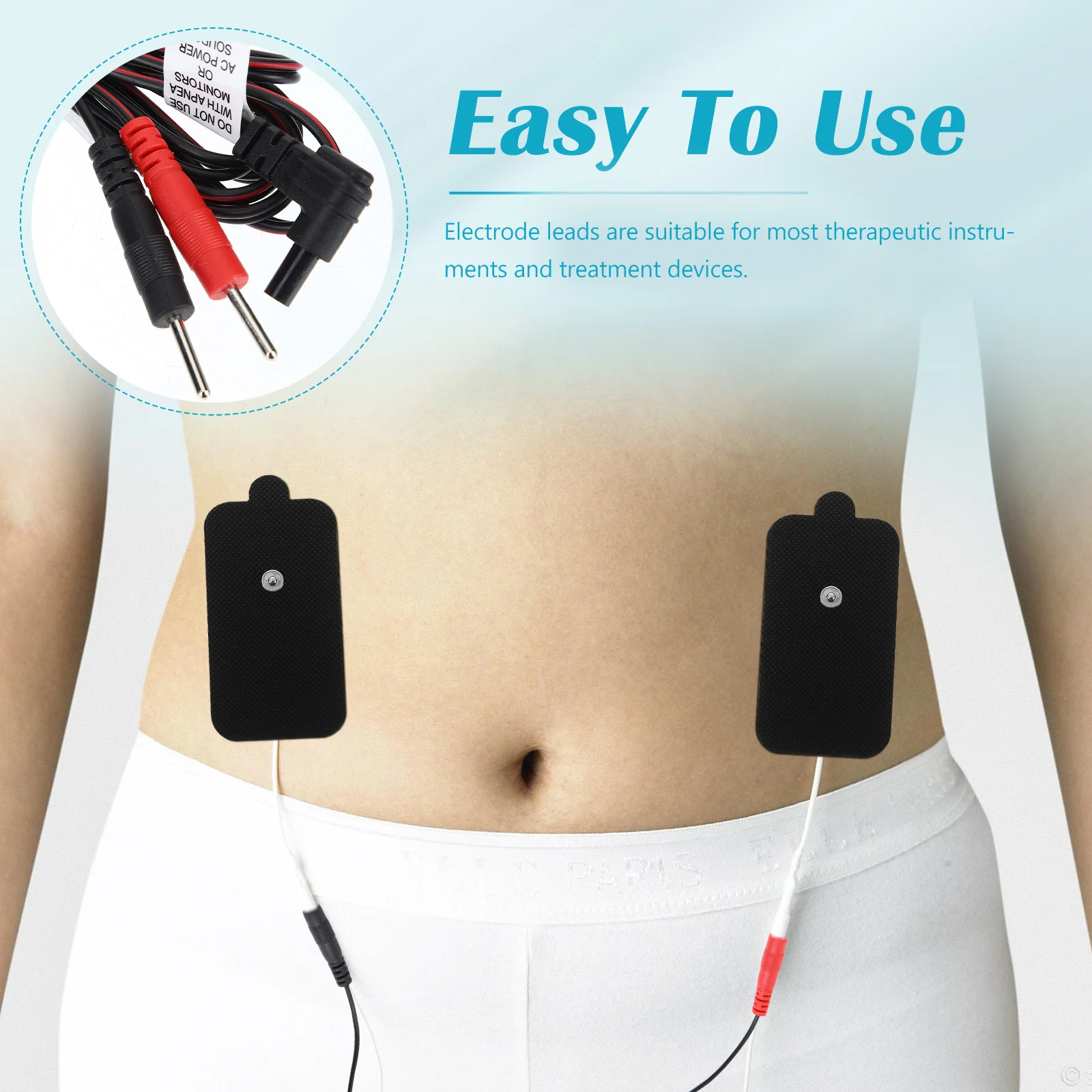 Cavi per elettrodi da 4 pezzi per macchine da massaggio Collegare cavi Dispositivi per il trattamento della fisioterapia Cavi di ricambio Pin da 2 mm