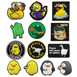 Yellow Duck I CHOOSE VIOLENCE PVC Patch Big Goose Tactical Morale Badge Frog Armband Hook&Loop Violence Peace Backpack Stickers