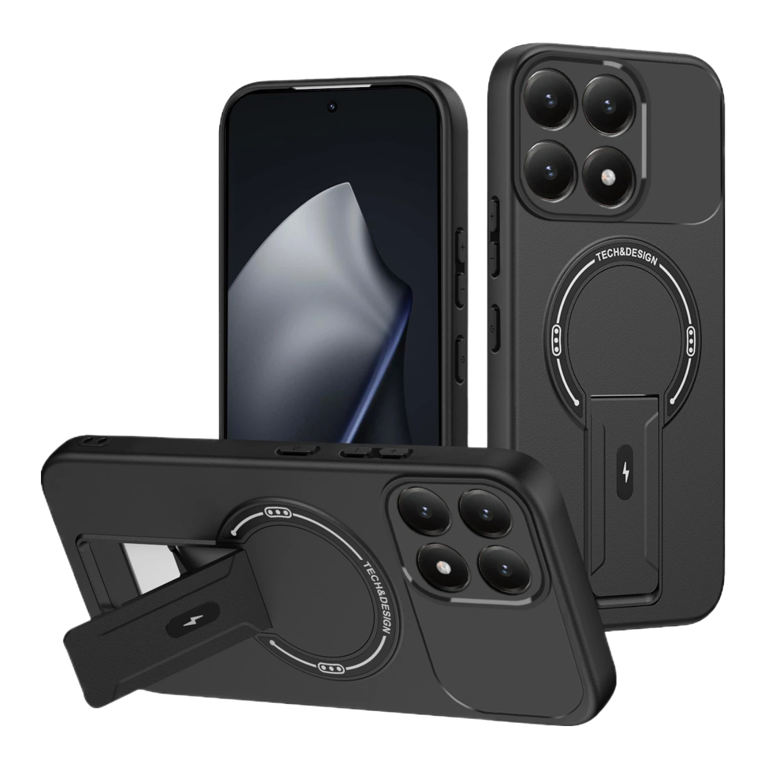 

Fashion Anti-Shock Plain Case for Xiaomi 15T Pro 5G Mi15t Xiaomi15t Kickstand Holder Accessories for Xiaomi 15T