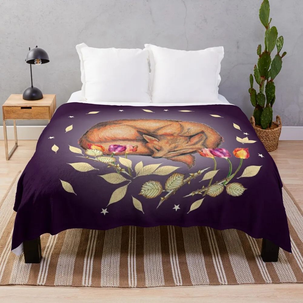 

Dreaming Fox Throw Blanket Blankets For Bed Multi-Purpose halloween Vintage Blankets