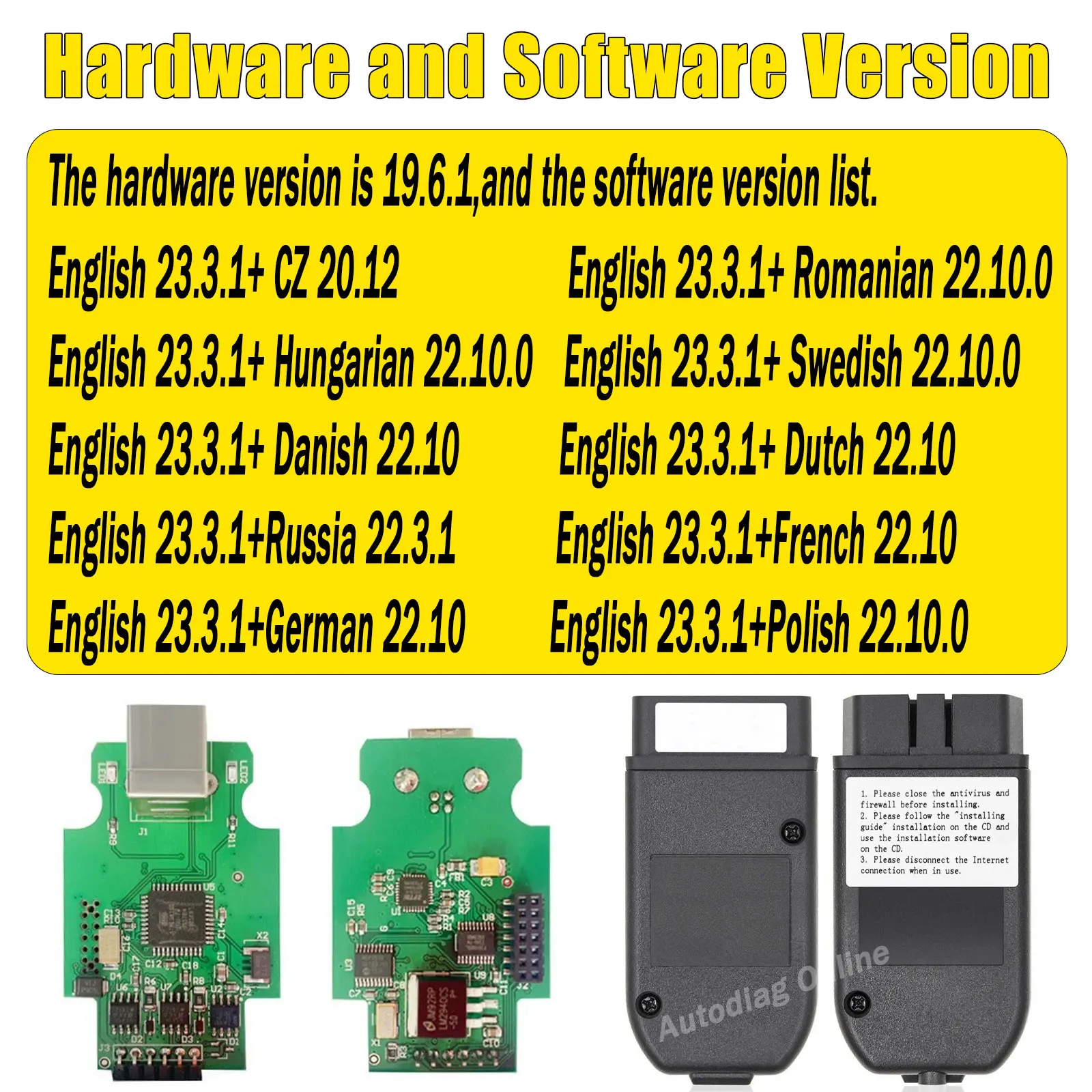 لأودي سكودا VW مقعد VCDS 25.3 VAG الماسح الضوئي عرافة V2 obdii أداة تشخيصية متعددة اللغات Wesheu VCDS VAG COM 24.7 Obd2 الماسح الضوئي #3