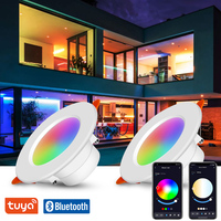 Tuya Bluetooth Mesh Smart LED Downlight 10W RGB Ceiling Light Color Changing Lampada RGB+W+WW Down Lamp AC85-265V Mesh Gateway