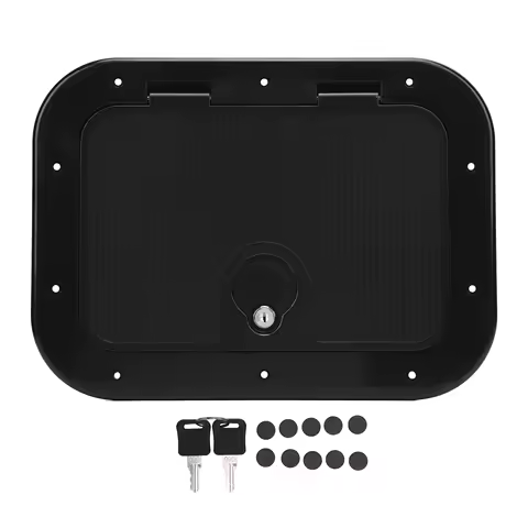 Boat Hatch Cover 12 X 8 Inch Weatherproof Deck Access Hatch with Safety Lock and Key for RVs Yachts Pontoons Inspection Hatch