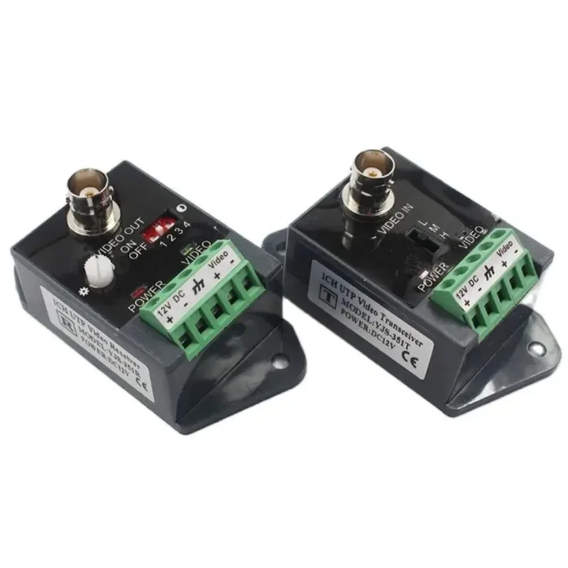 1 Pair 1CH Active Video Balun Single Channel CCTV Transceiver AHD CVI TVI CVBS Long Distance Video Transmitter Receiver