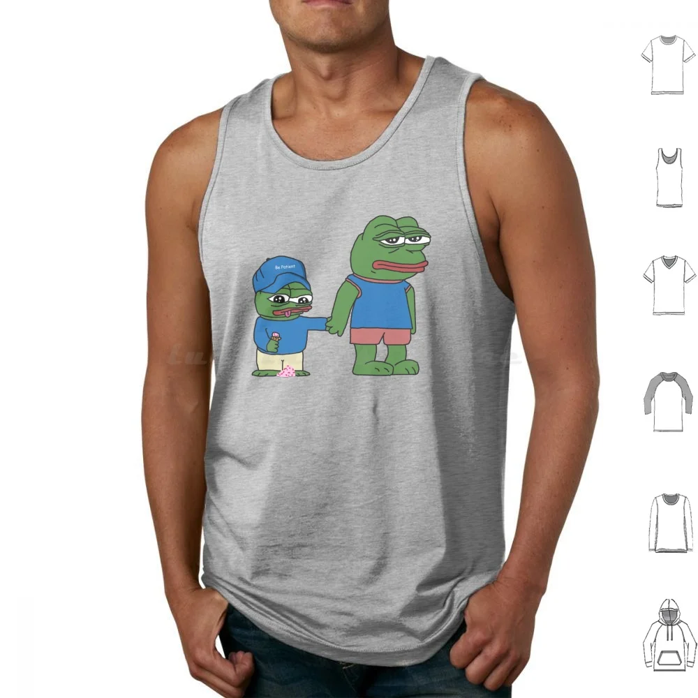And The Helper Brother Apu Apustaja With Ice Cream Holding Hands Hd High Quality Tank Tops Print Cotton Apu Apustaja