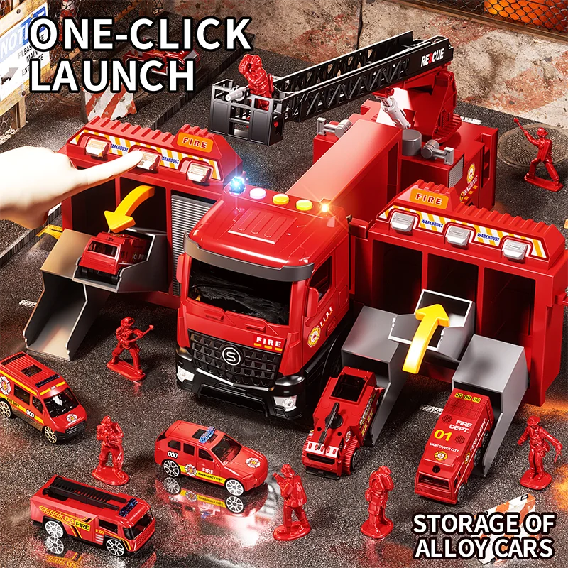 

YIMI Fire Truck Toy: Transforming Fire Ladder Rescue Vehicle with Water Spray Function for Kids Boys Car Toys