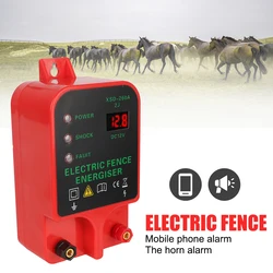 LCD Livestock High Voltage Pulse Controller Voltage Display 10KM High-decibel Alarm Waterproof Electric Fence Energizer