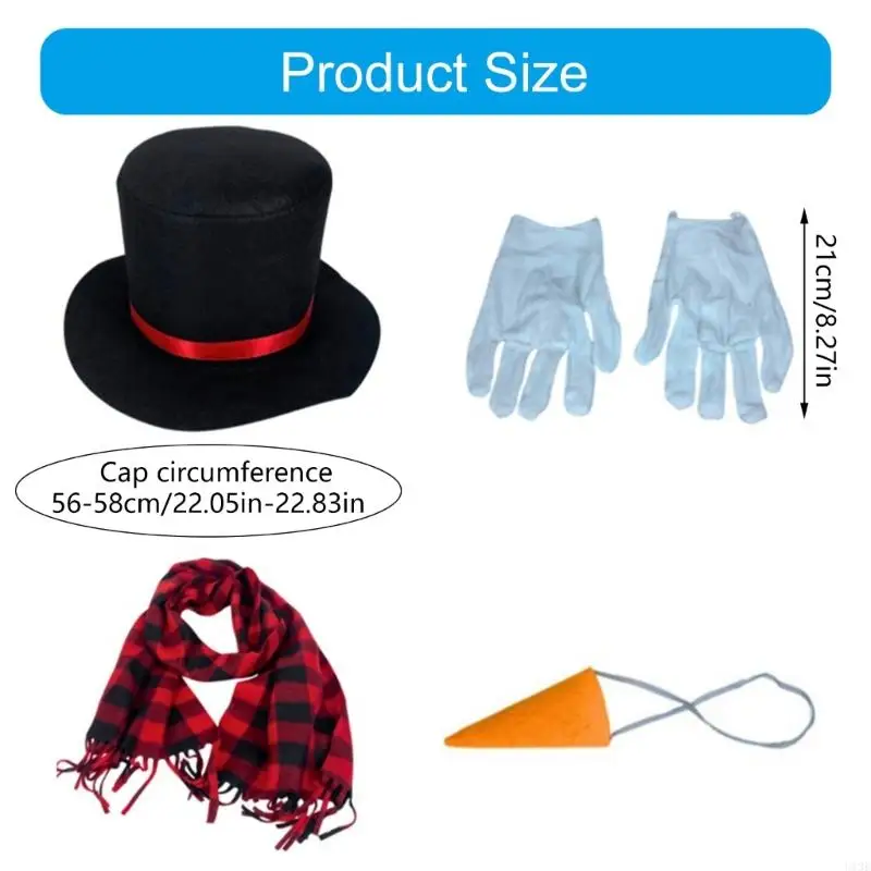 4 pcs costume neige des gants nez d'hiver