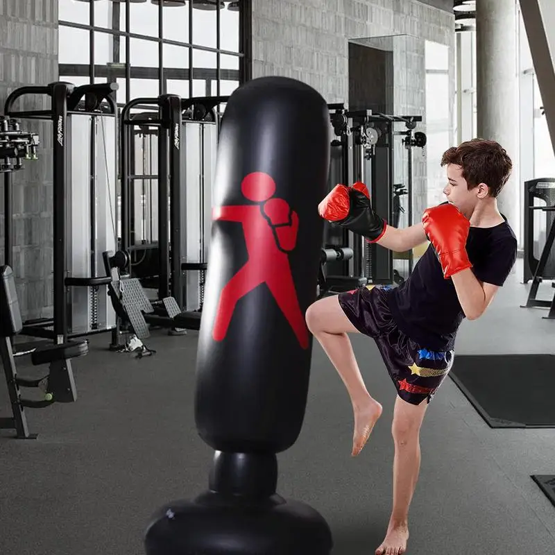 Punching Bag For Adults 63 Inch Inflatable Standing Boxing Punching Bag Water Sand Refillable Base Instant Bounce Back Movement