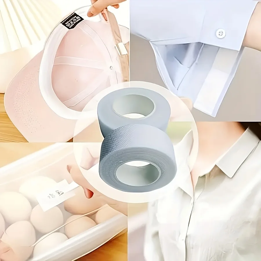 10 Rolls Invisible Self-Adhesive Collar Protector Strips, Sweat Proof Neck Liner Pads for Shirt Hat Anti-Sweat