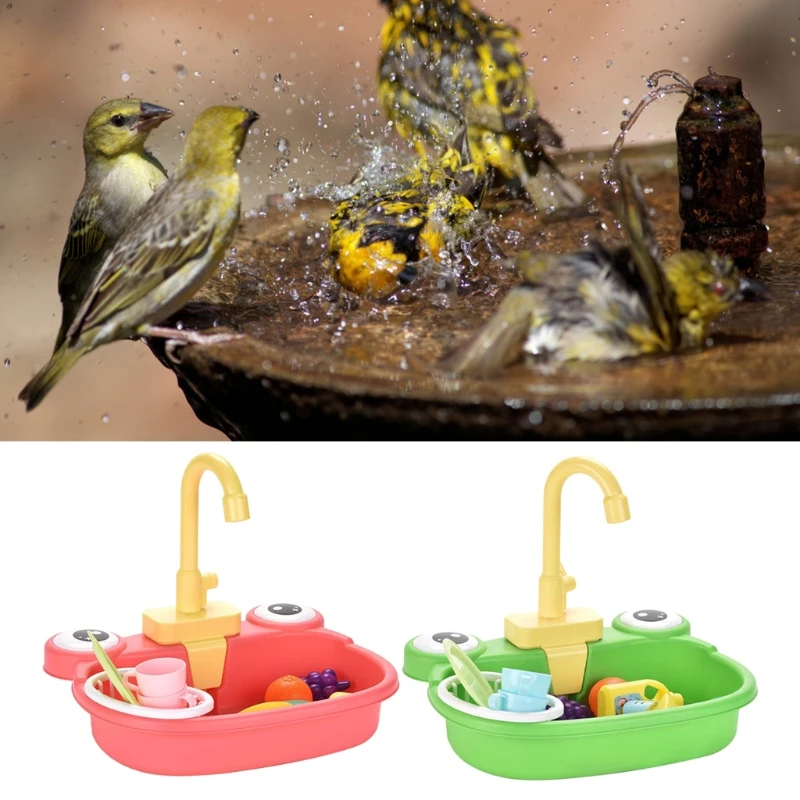 Bird Bath Tub Basin Birdbath Toy Pet Parrot Shower Toy for Budgies Parakeet New Dropship