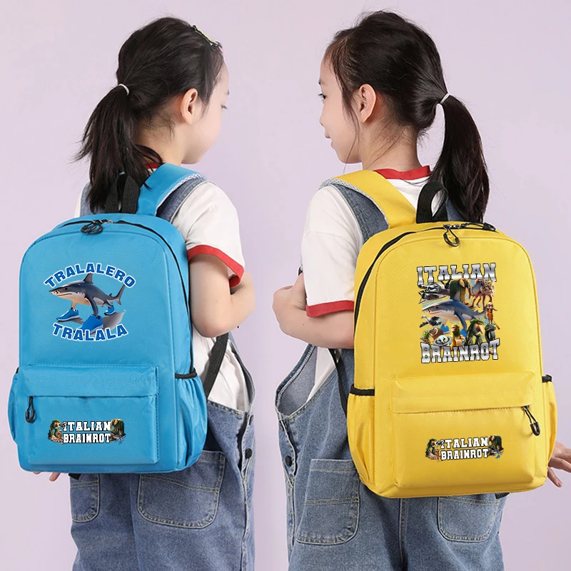 

Italian Brainrot Series Schoolbags Hot AI Animals Student Backpack Cartoon Trend Print Primary Book Bag Funny Birthday Gift