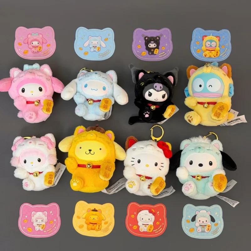 

New Arrival Authentic Hello-Kitty Lucky Cat Series Plush Pendant Blind Box Collectible Toy Desktop Decor Pendant Surprise Gifts
