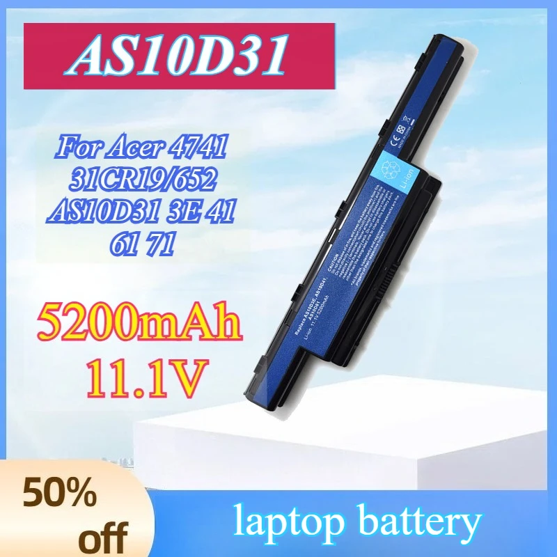 

Аккумулятор 5200 мАч 11,1 В AS10D31 для Acer 4741 31CR19/652 AS10D31 3E 41 61 71