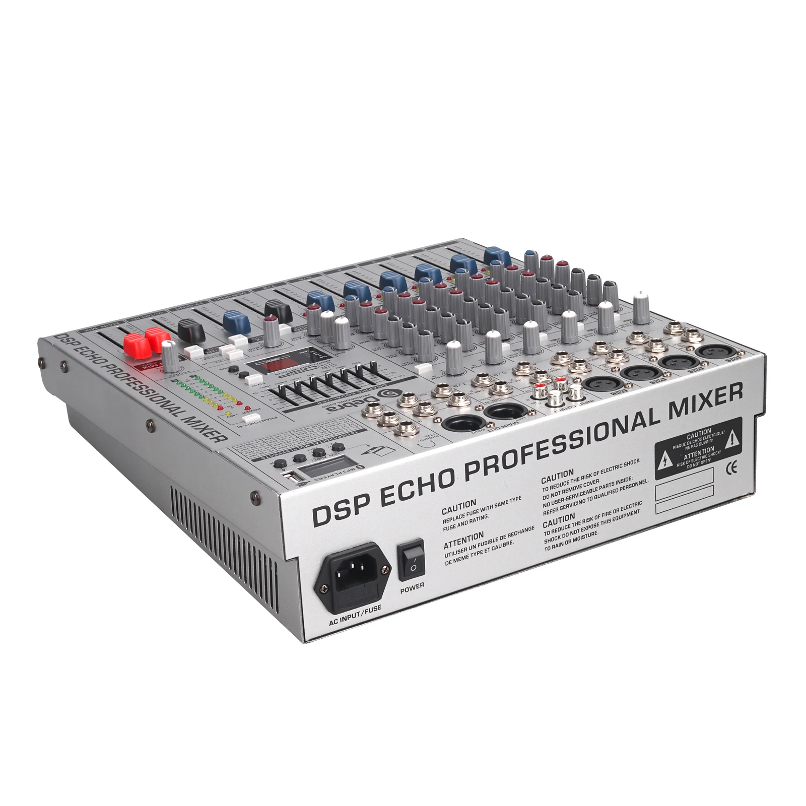 Professional 8-Channel DJ Digital Audio Mixer Console Public Address System MP3 Playback Electric Sound Mixer Public Address