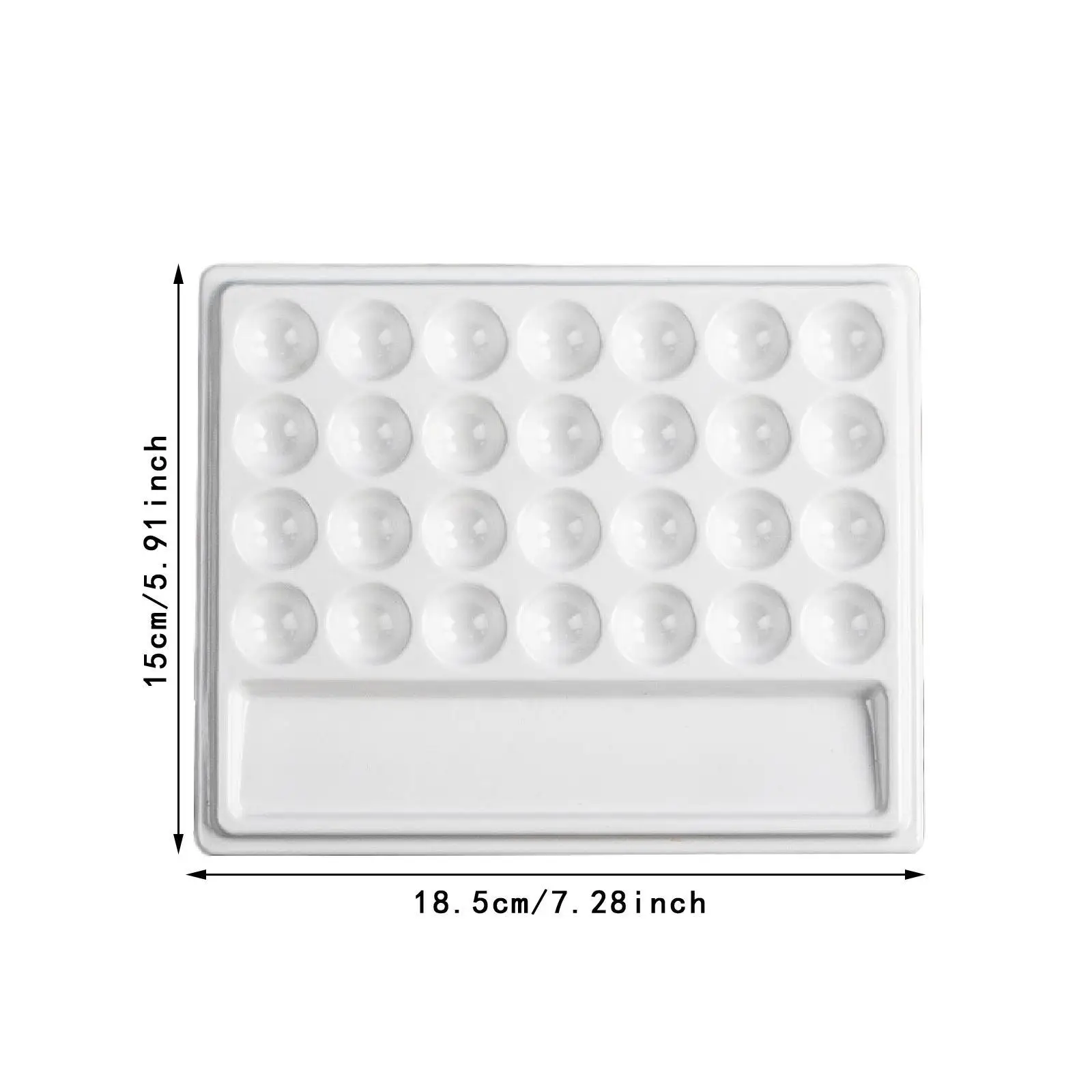 Artist Watercolor Palette 28 Wells Non Staining Mixing Tray for Glazing Backgrounds and Color Blending for Painting Supplies