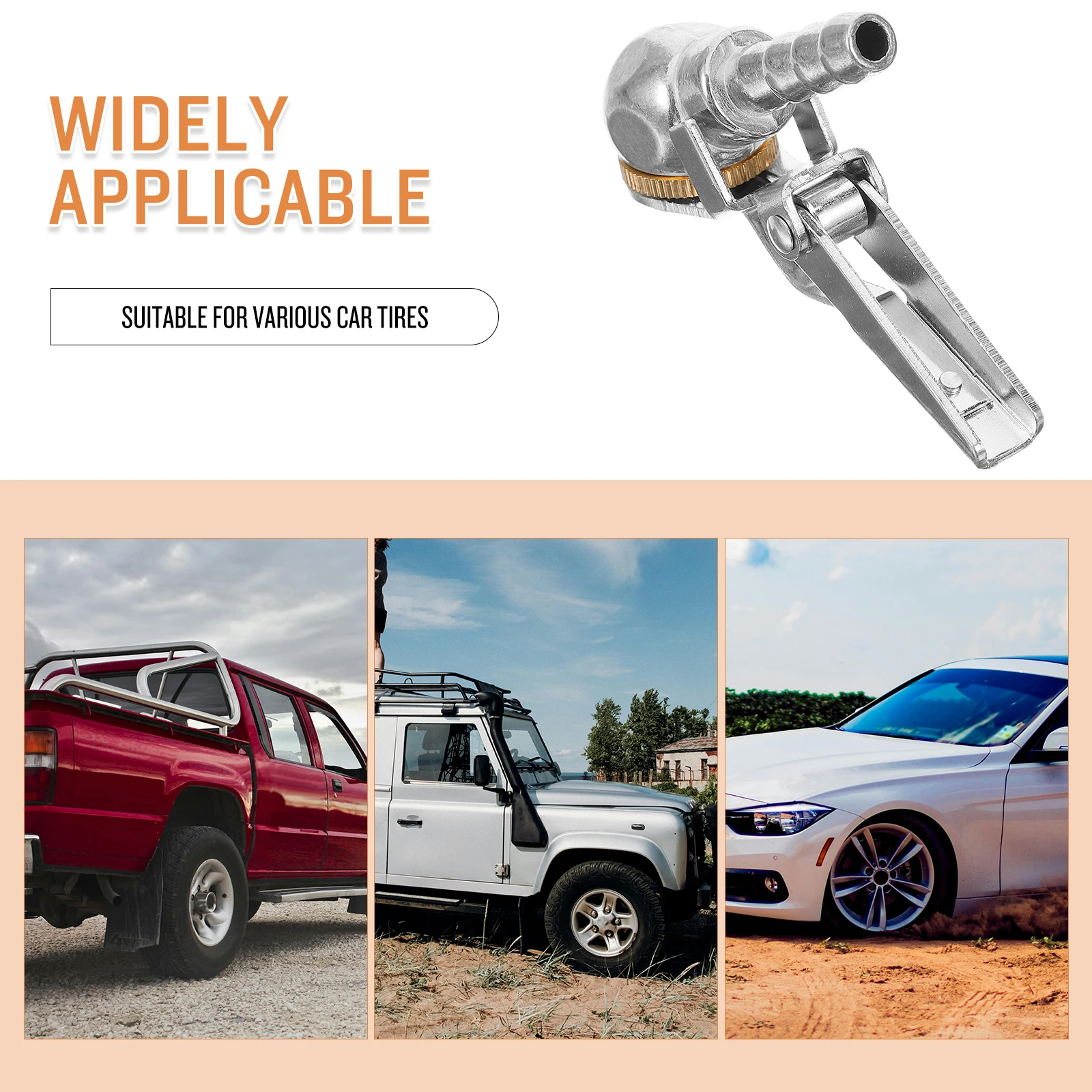 

Car Tire Inflation Chuck Air Compressor Connector Golden Copper Material Multi Functional For Tires Inflate Locking Quick