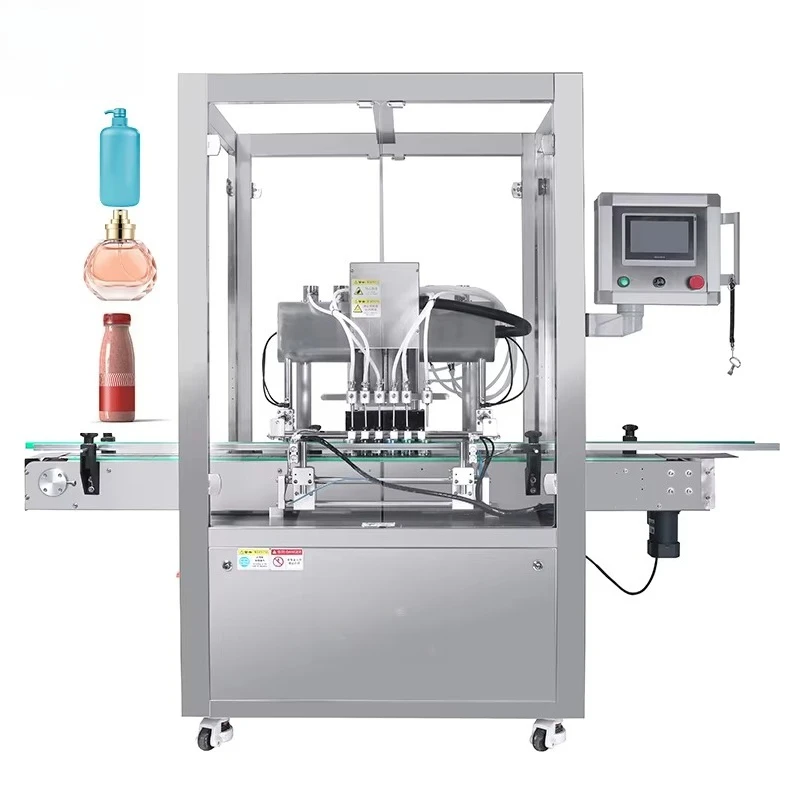 Fully Automatic Multi-Head Quantitative Liquid Filler | High Speed 4/6/8 Nozzles High Precision Bottling