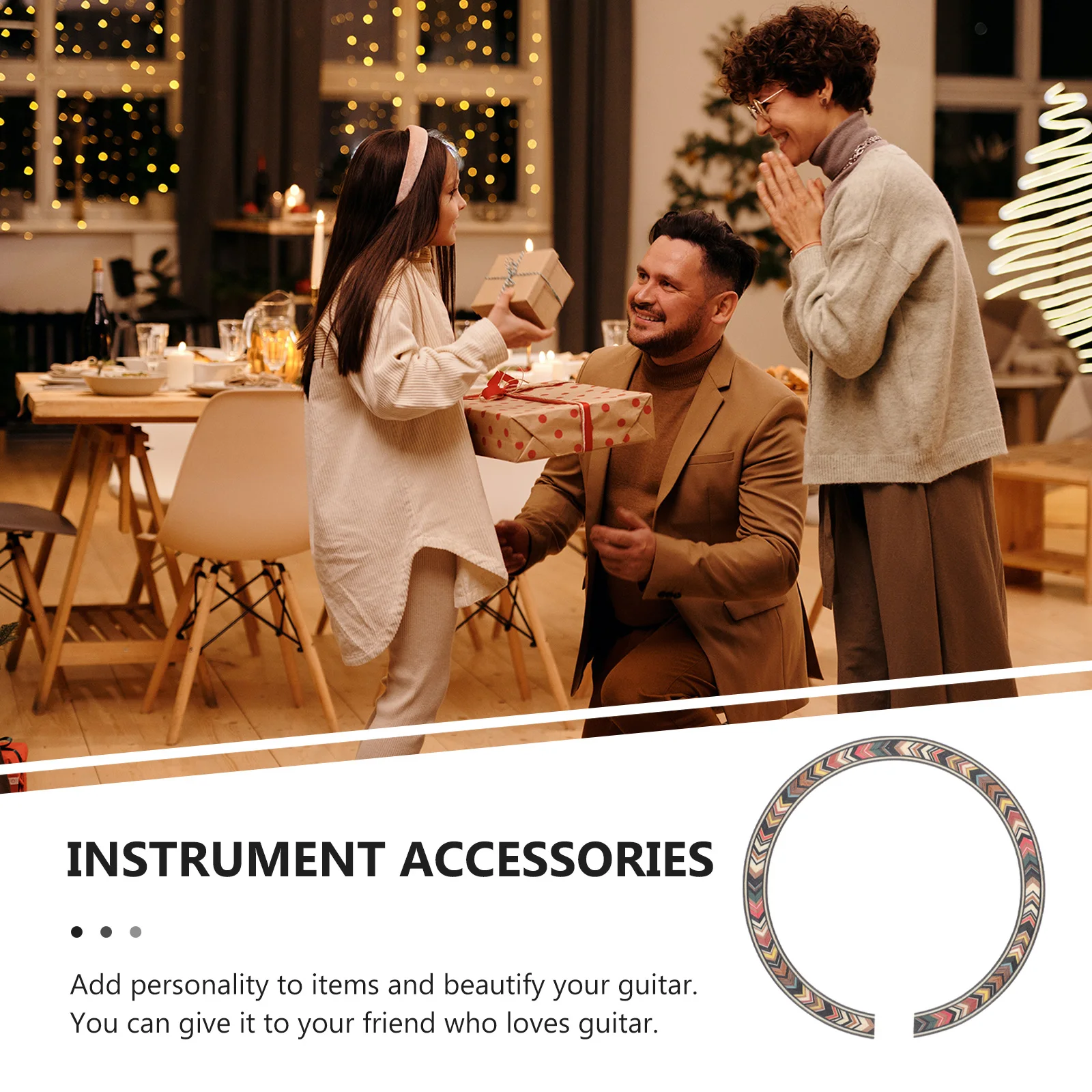 

1pcs Rosette Decal Inlay For Acoustic Classical Guitar Wooden Sound Hole Sticker, Abalone Pattern, Durable Polished Finish,