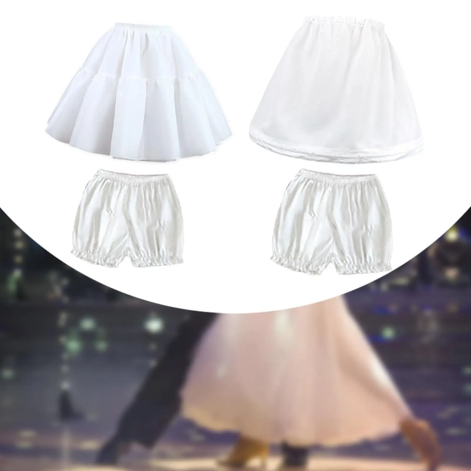 Kurzes Petticoat-Set für Mädchen, leicht, halber Slip für Partyzubehör, Bühnenshow