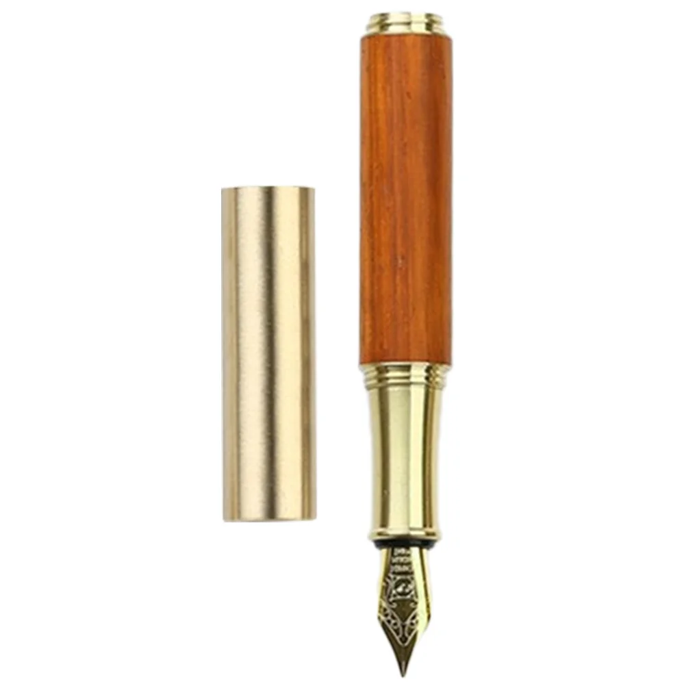 

Vintage Fountain Pen Wooden Metal Body Compact Lightweight Design Fine Tip Writing Instrument For School Office Home Use