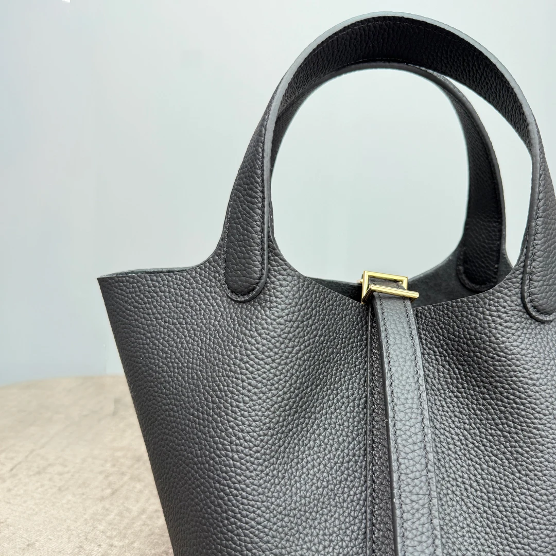 Damen Tasche Echtes Leder Oberer Griff Tragetasche Große Kapazität 3 Größen Hand Schulter Designerstil Eimerform Strukturiert Minimalistisch Tägliche Verwendung Büro Einkauf Eimerform Strukturiert Minimalistisch – Detail 16