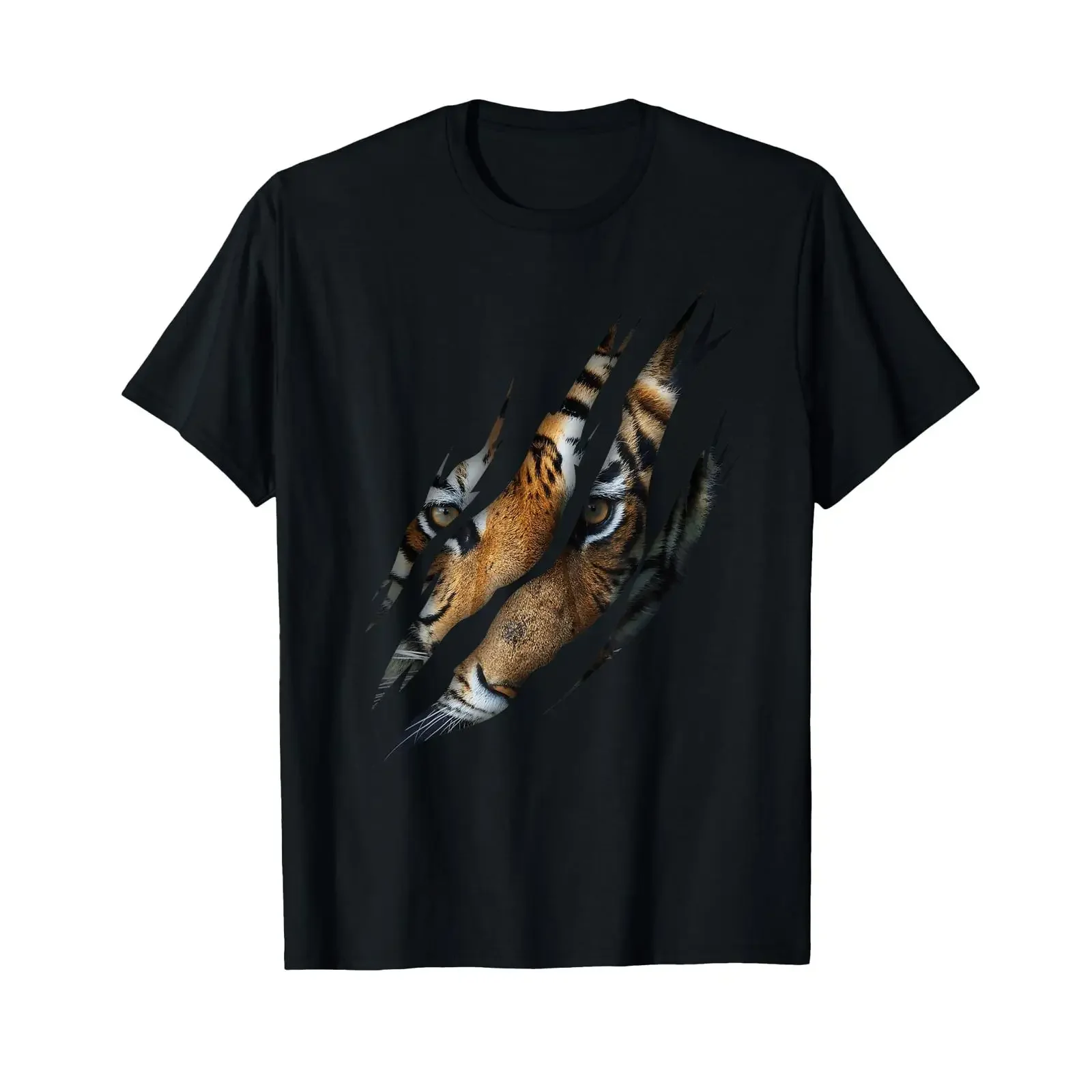 Tiger Wild Safari Animal Claw Cat T Shirt vintage Washed Top For Everyday Wear Unisex Stretched Casual fashion homme Stylish