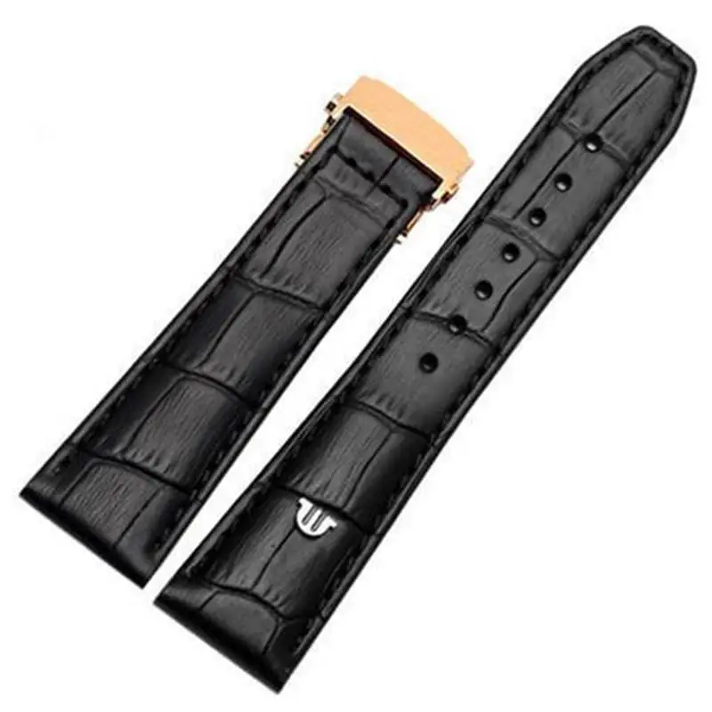 BEFIA For MAURICE LACROIX Eliros watchband First layer calfskin 20mm 22mm with folding buckle Black brown cow genuine leather