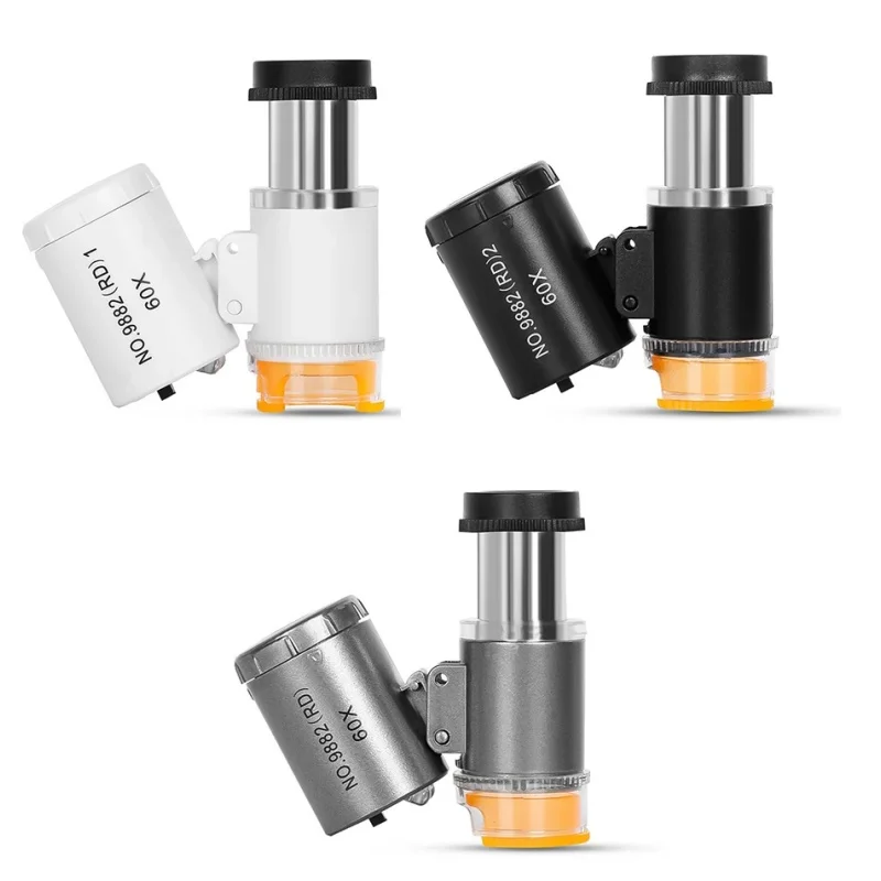 

Мини-карманный микроскоп, 60x лабораторный ручной микроскоп, микроскоп на батарейках со светодиодной подсветкой, детский научный микроскоп