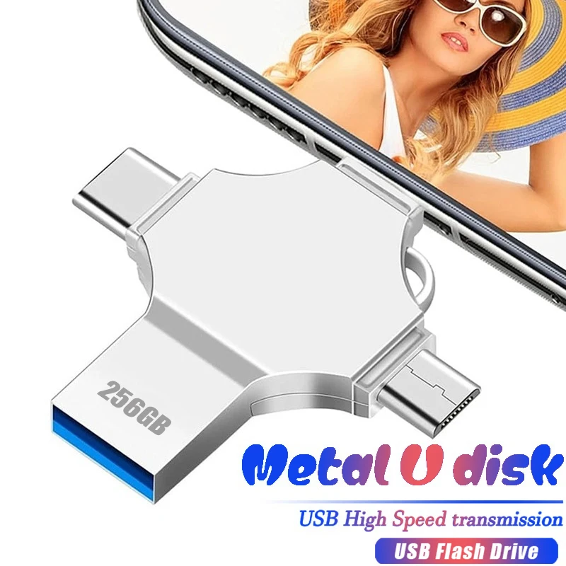 

Флешка для iPhone 64 ГБ 128 ГБ 256 ГБ для IPhone Pro Plus MAX Ipad Mac Многофункциональное внешнее хранилище для телефонов IOS Android
