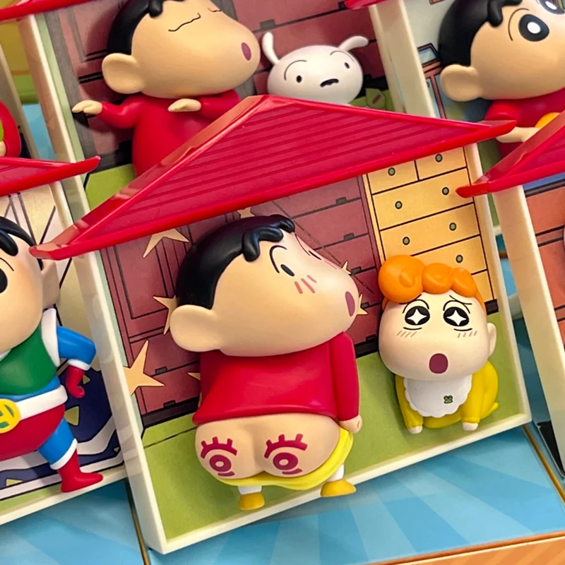 MINISO صندوق أعمى لعبة تلوين شين تشان Nohara سلسلة المنزل صندوق أعمى لطيف مغناطيس الثلاجة لعبة أطفال هدية عيد ميلاد #4