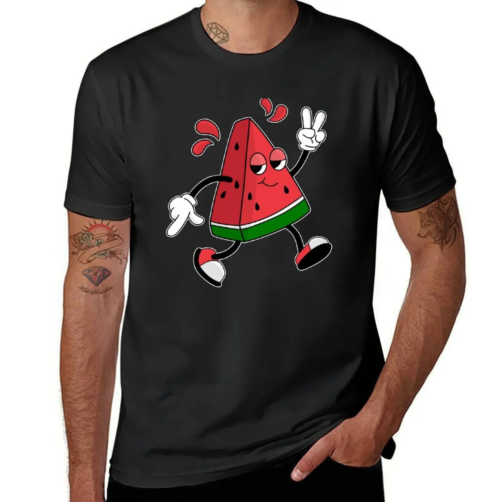 

Stay Fresh. Just a Watermelon Lover Funny T-Shirt cute clothes blacks anime korean fashion Men's t-shirt