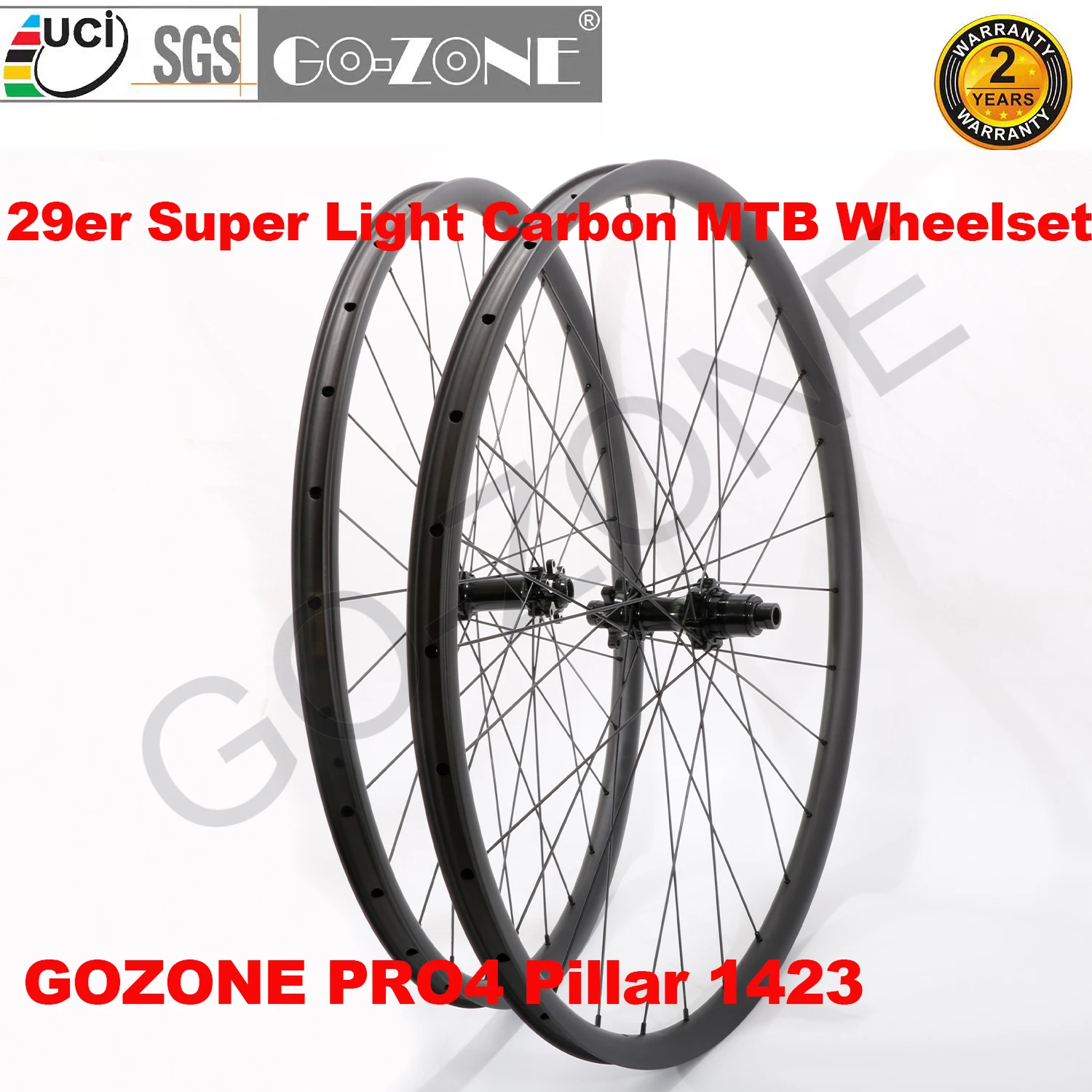 

29er Carbon MTB Wheels Super Light GOZONE PRO4 UCI Approved Tubeless Thru Axle / Quick Release / Boost MTB Wheelset 29