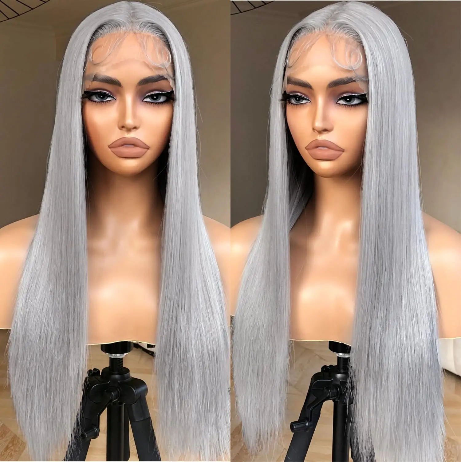 HD Lace Wigs Silver Grey 613 Colored 13x4 13x6 Transparent Lace Frontal Wigs Human Hair Wig For Black Women Brazilian Remy Hair