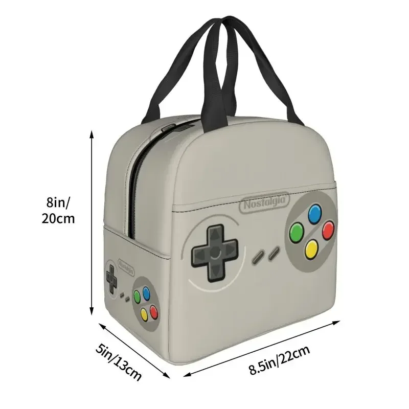 Retro Video Game Turbo Controller Portable Lunch Boxes Multifunction Gamer Lover Cooler Thermal Food Insulated Lunch Bag Kids