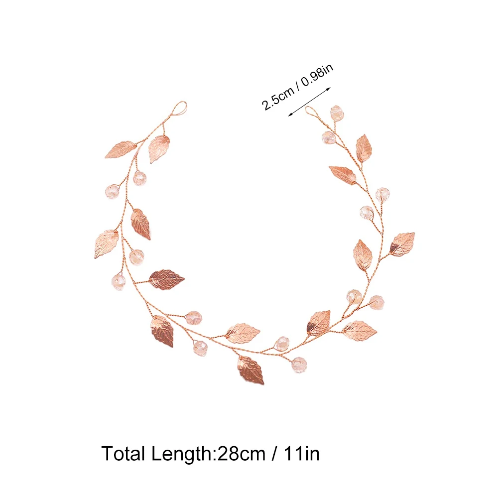 

Rhinestone Hair Accessories Crystal Bridal Headband Wedding Decor Bride Headdress Hairpin Leaf Design Long Lasting Premium Alloy